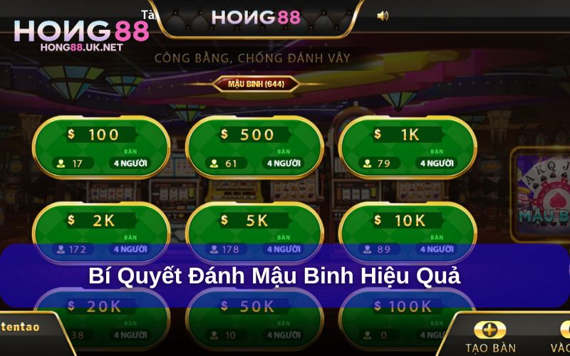 Người chơi nên áp dụng bí quyết từ các cao thủ khi chơi Mậu Binh