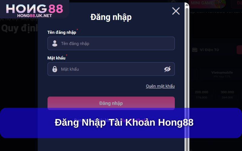 Đăng nhập tài khoản hong88 Đăng nhập tài khoản hong88